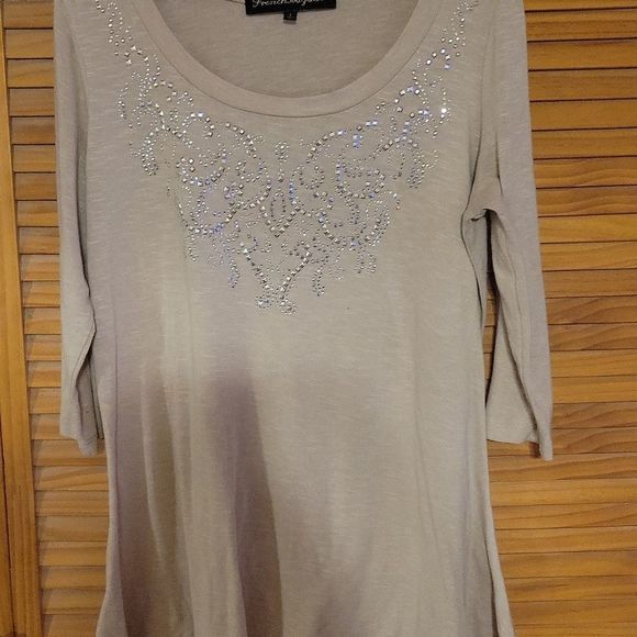 French Bazaar Jewel Studded Tunic Top - Picture 3 of 10